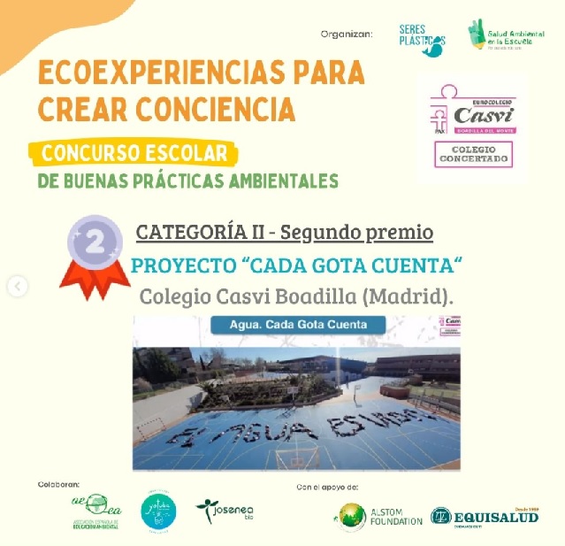 Premio Concurso de buenas prácticas ambientales otorgado a nuestros alumnos por el proyecto "Cada gota cuenta".